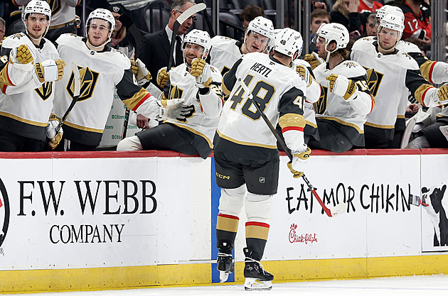 Hertl byl mezi střelci Vegas, Gudas asistoval. Vejmelka má další výhru